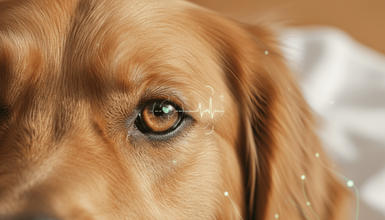 Cachorro dourado olhando para a câmera — PetPulse cuida da saúde do seu pet